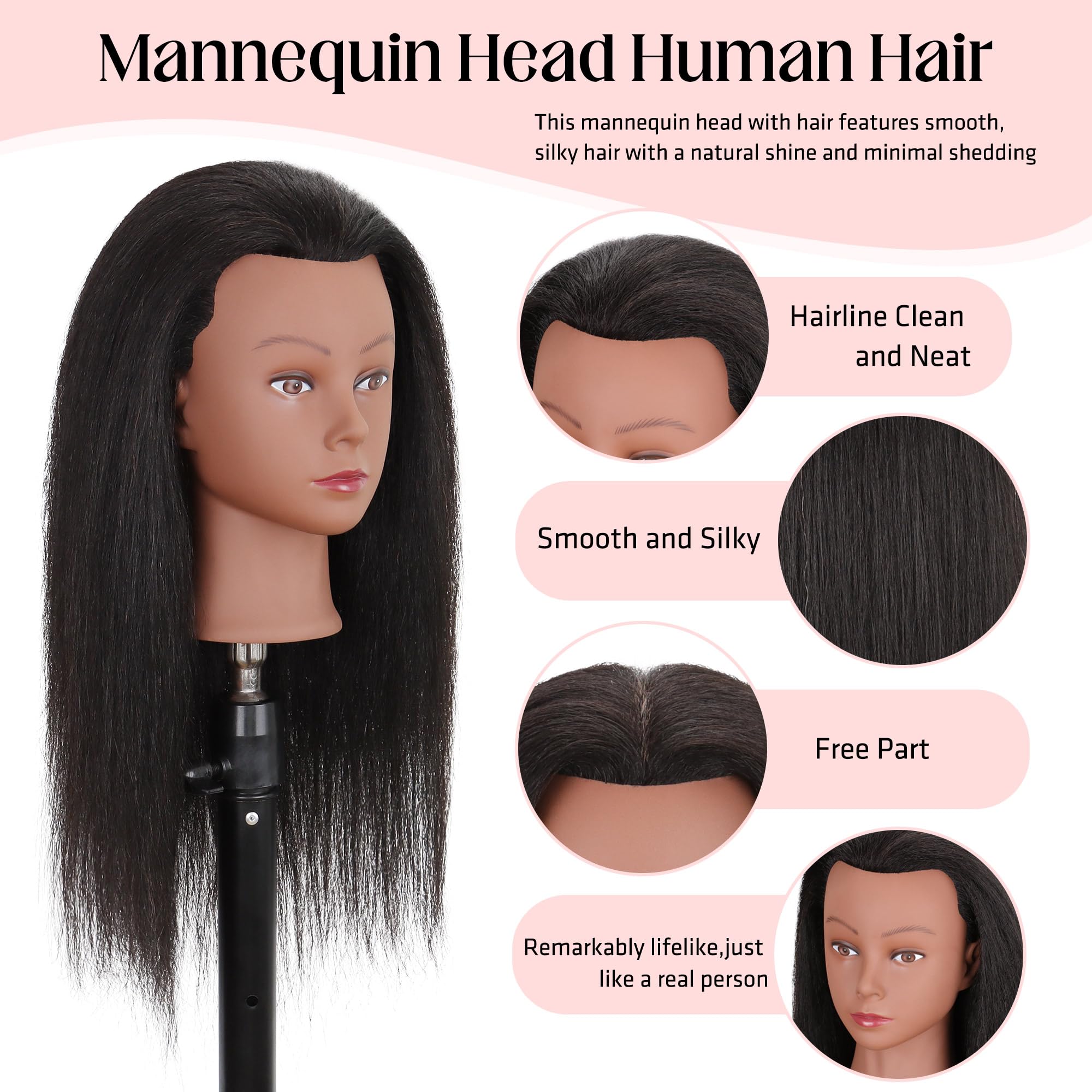 Demides mannequin head clamp stand supports stable, hands-free styling