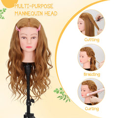 Demides mannequin head clamp-stand setup provides secure practice