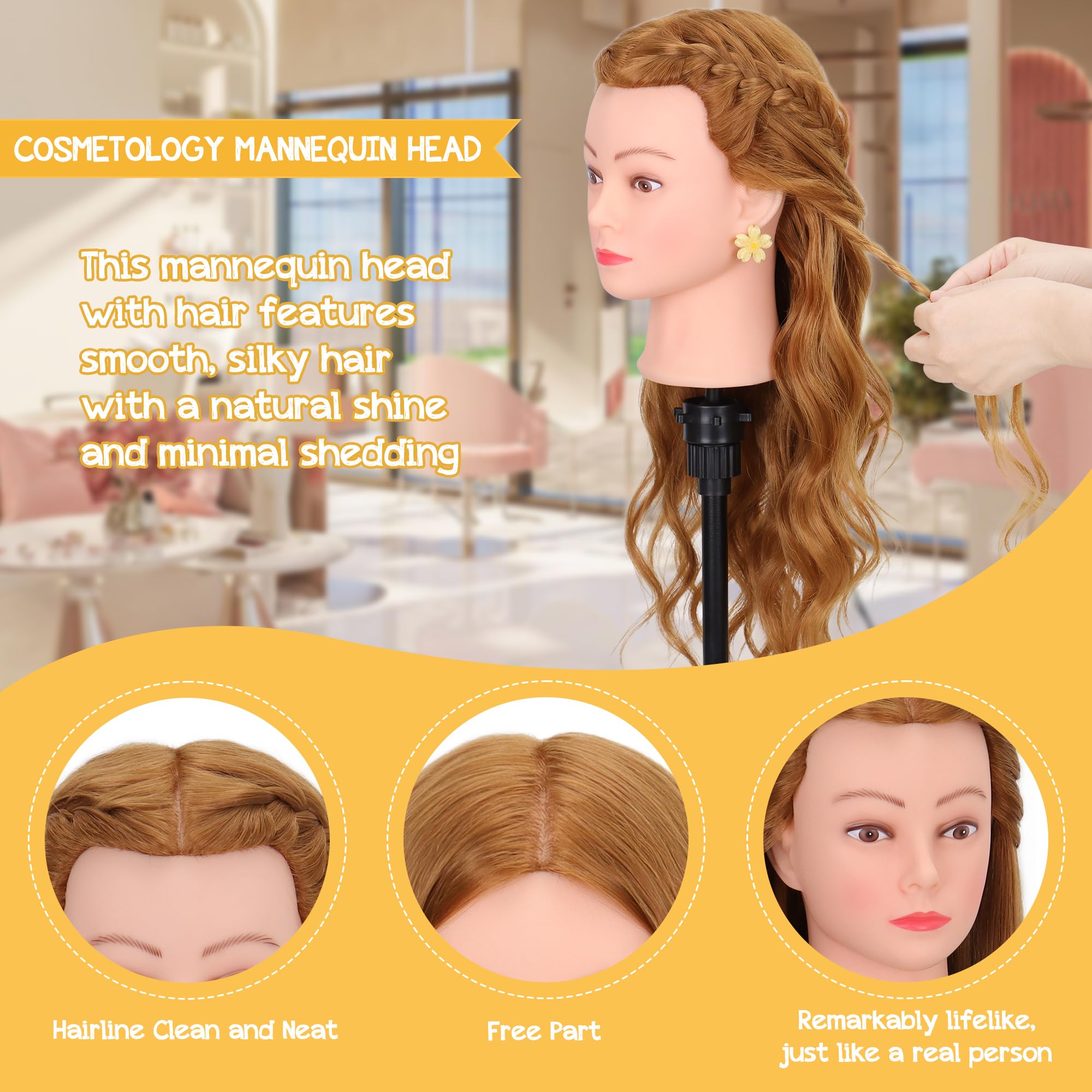 Demides mannequin head hair-wash friendly hair for routine maintenance practice