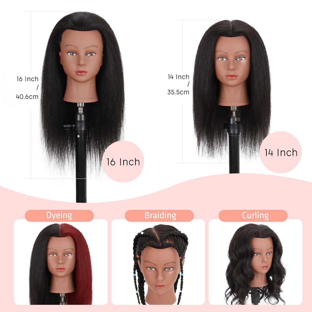 Demides mannequin head styling setup for curling, braiding, and precision work