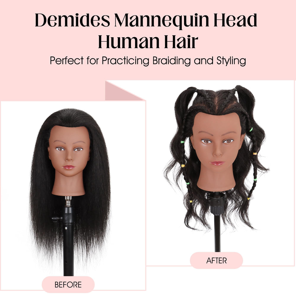 Demides mannequin head for washing and conditioning demonstrations