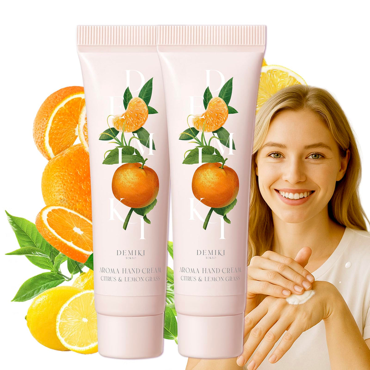 DEMIKI Shea Butter Hand Cream packaging highlights travel-friendly duo for on-the-go softness
