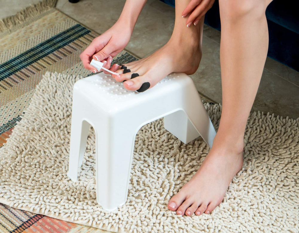 Demi's Home Shower Foot Rest white sturdy design supports up to 270 lb of body weight