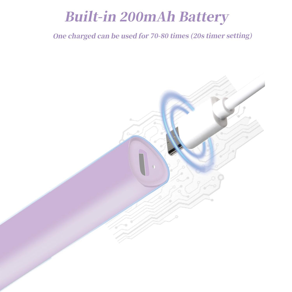 Denabuty mini-uv-nail-lamp-rechargeable-usb demonstrates rechargeable design for mess-free at-home drying