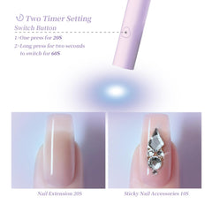 Denabuty mini uv-nail-lamp-stand shows adjustable angle for hands-free curing