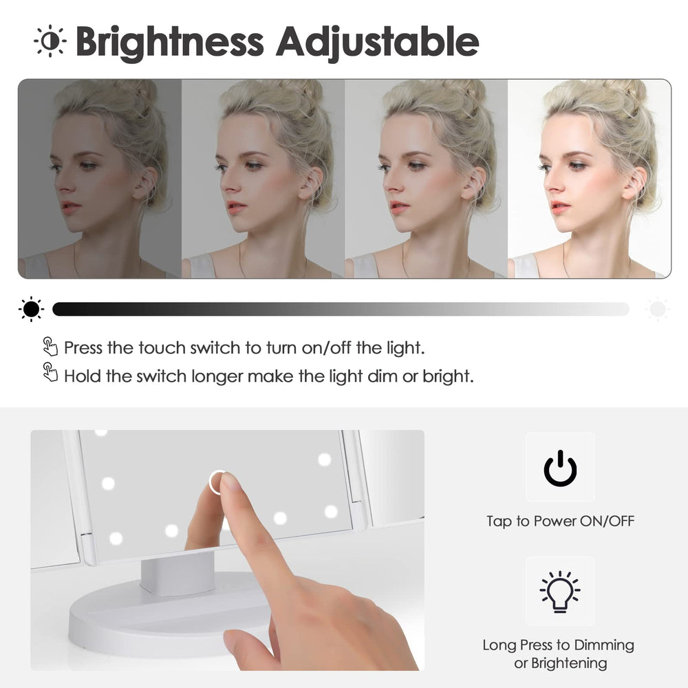 DenCert makeup mirror with lights 10x magnification close-up for precise detailing