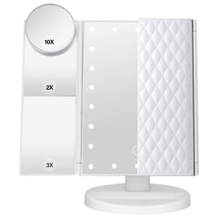 DenCert makeup mirror with lights front view for clear morning grooming