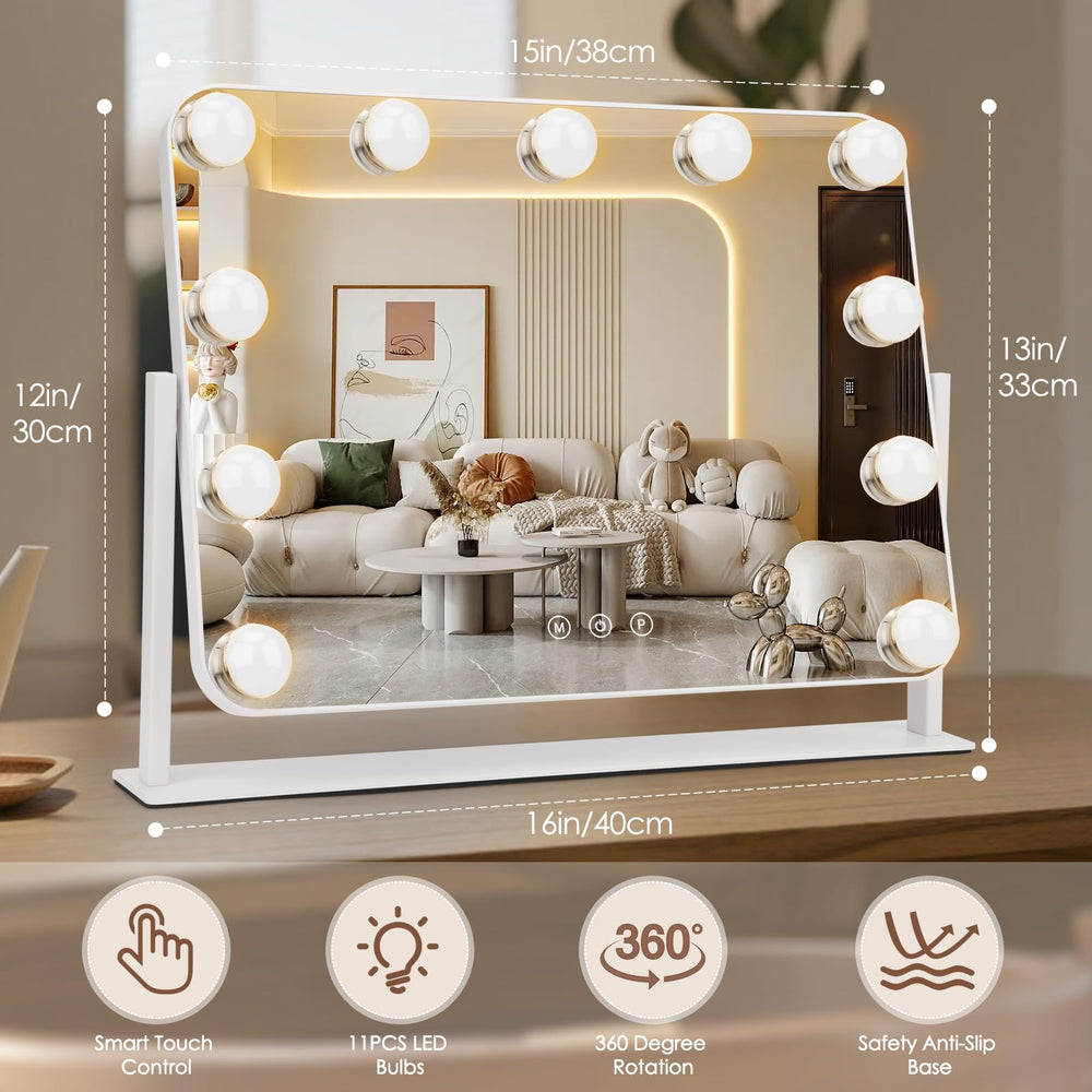DenCert vanity mirror with non-slip base keeps steady while you apply makeup