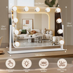 DenCert vanity mirror with non-slip base keeps steady while you apply makeup