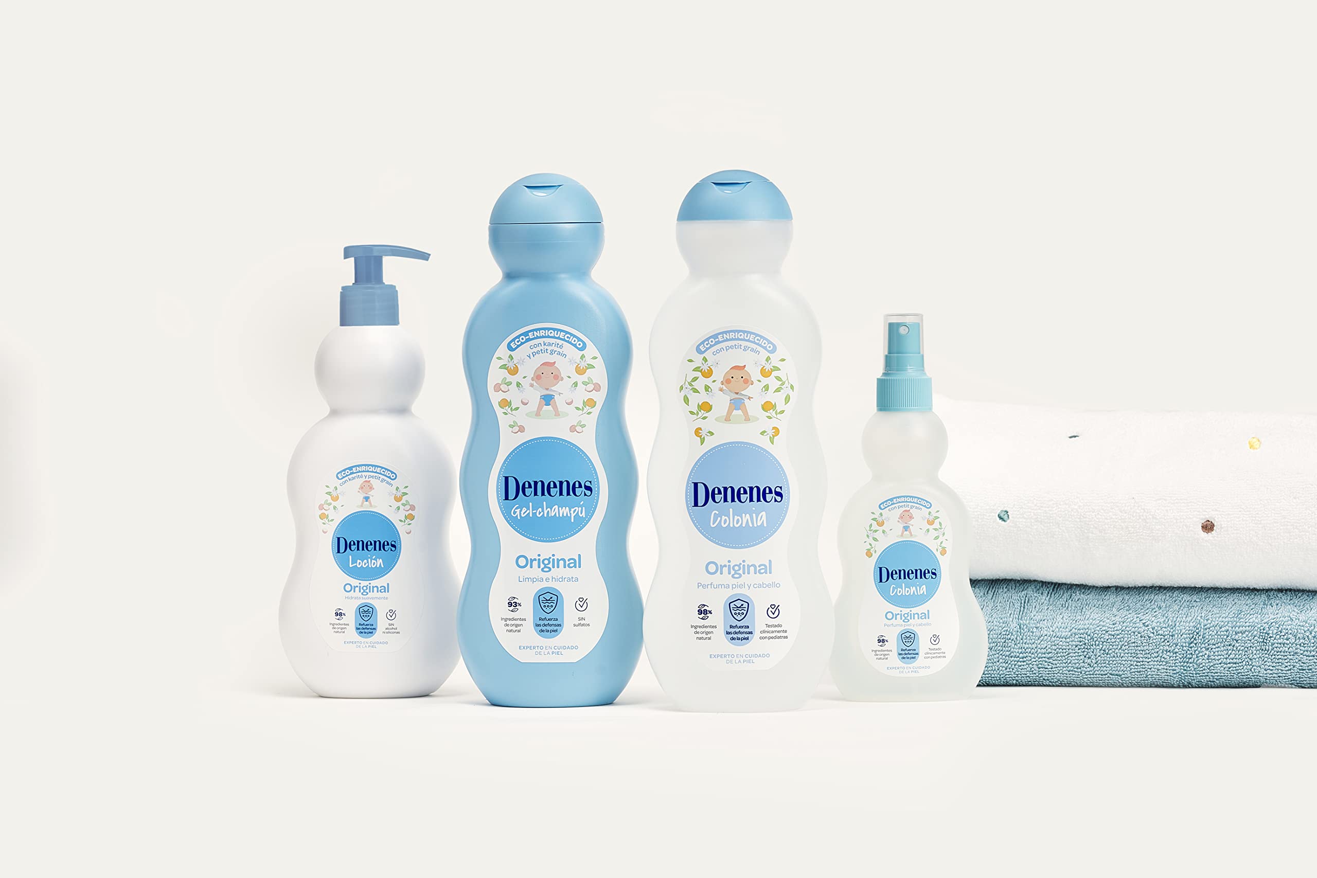 Denenes Baby Cologne Spain-inspired scent conveys recognizable heritage.