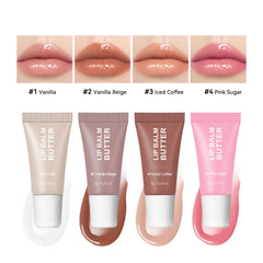 DENESTUP pink-sugar gloss swirl for soft, glossy look.