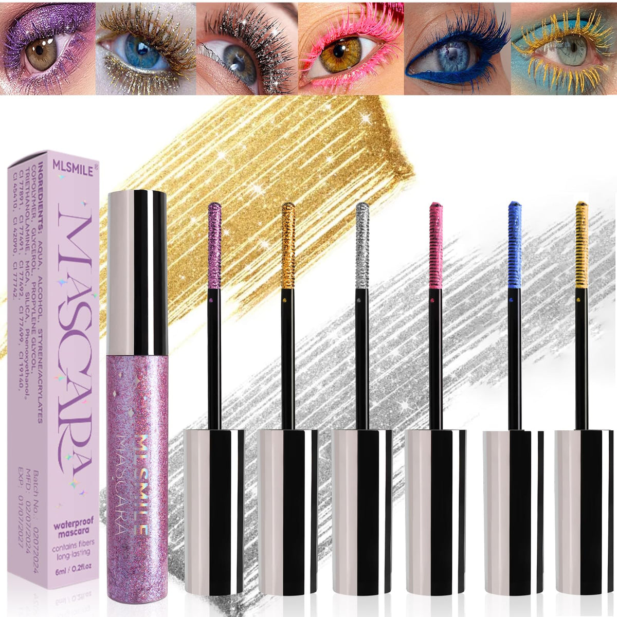 DENESTUP 6-colors mascara set packaging for festive looks