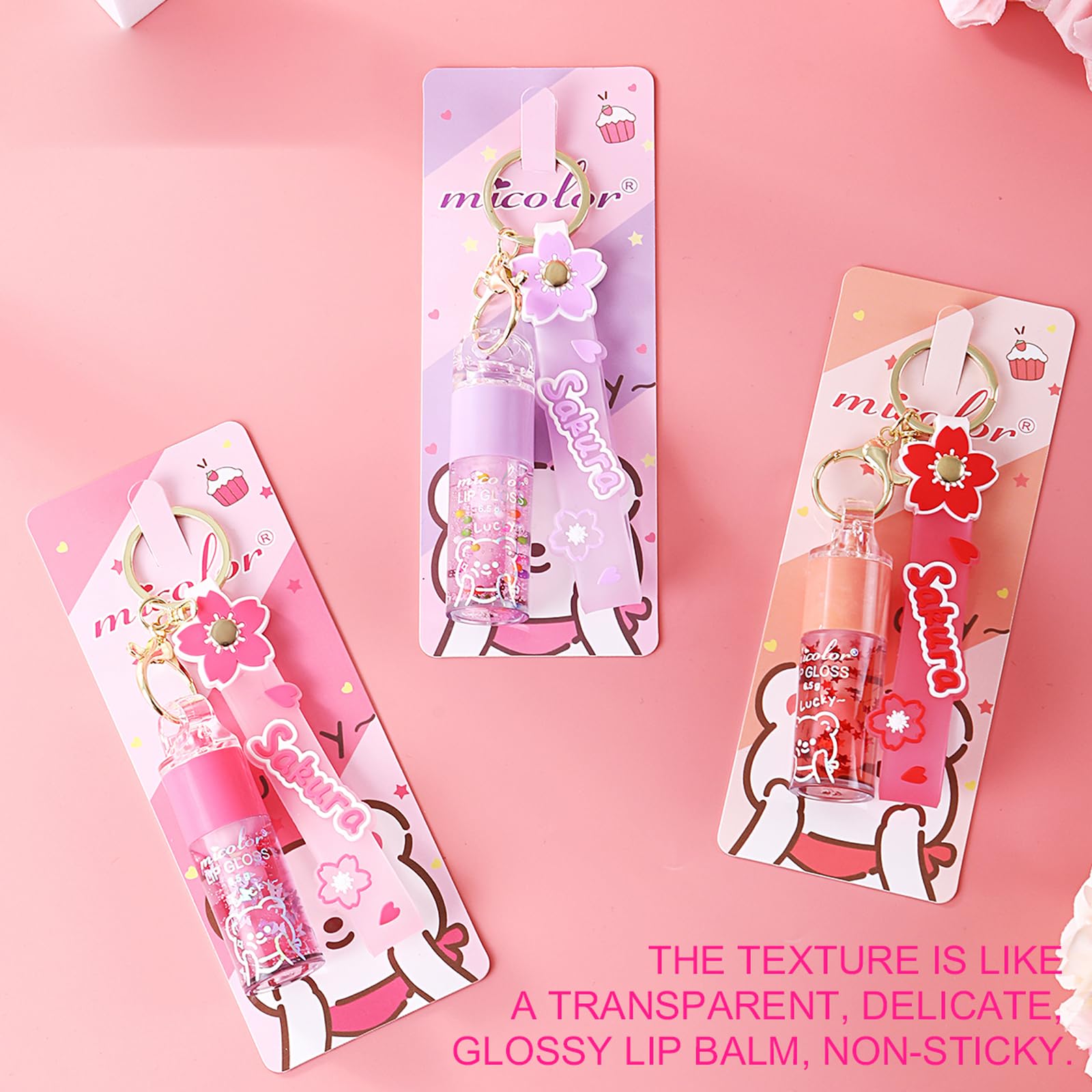 DENESTUP gift packaging featuring Sakura charm and set details.