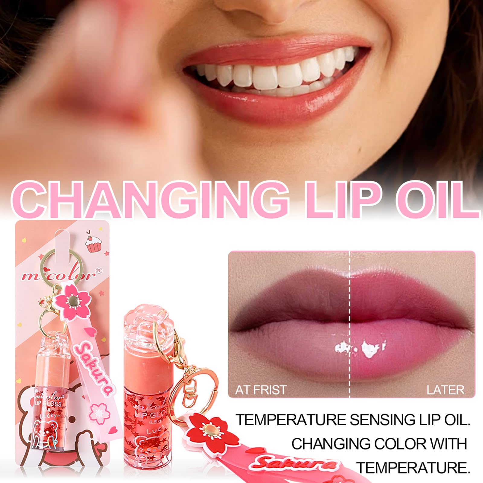 DENESTUP pink gloss swatch showing vibrant color and shine.