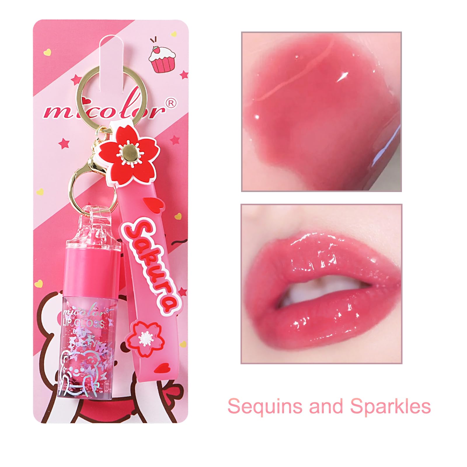 DENESTUP lip gloss texture close-up highlighting lightweight feel.