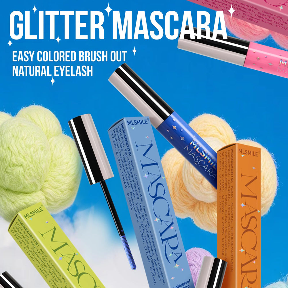 DENESTUP party makeup ideas with glitter mascara