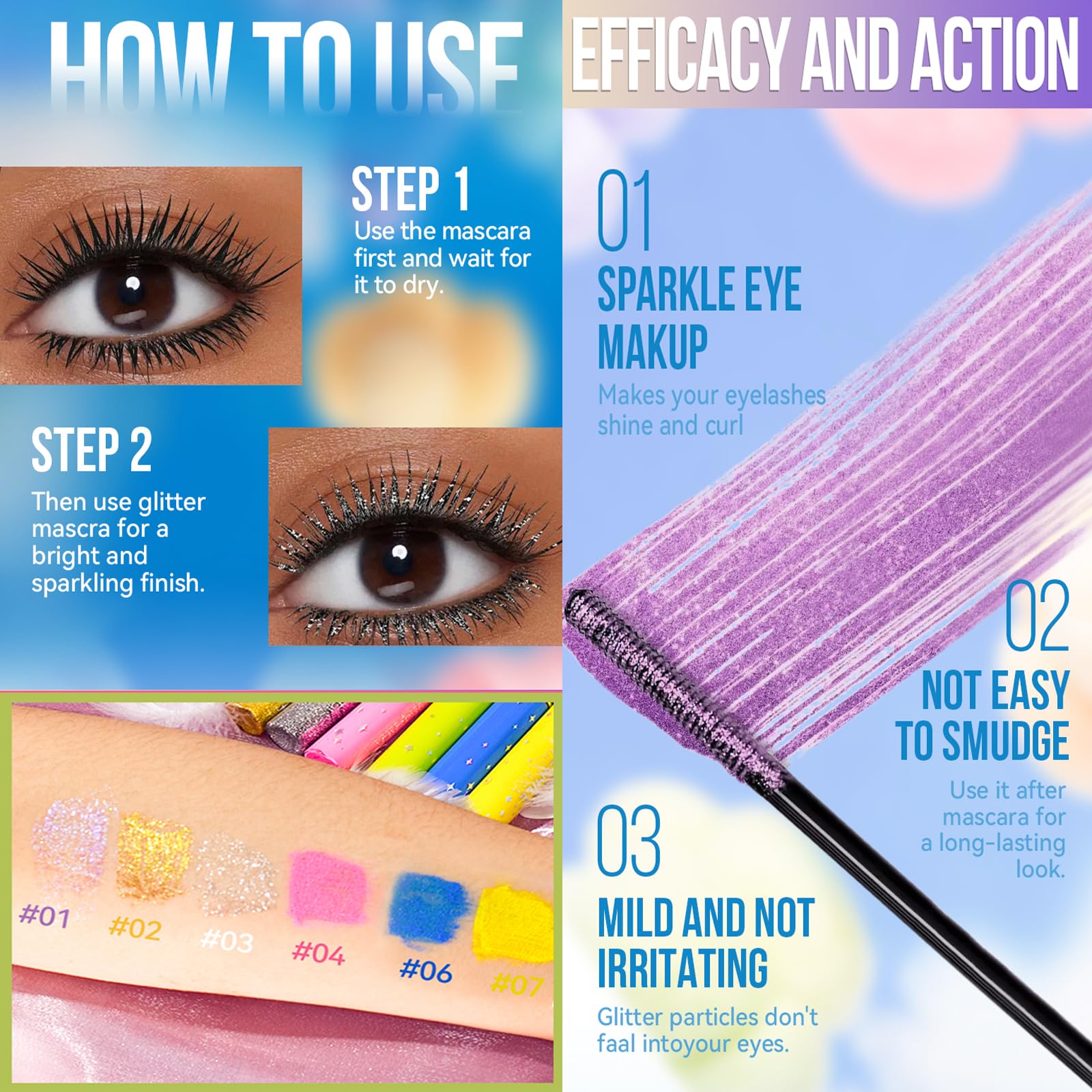 DENESTUP sparkling gold mascara for glamorous glints