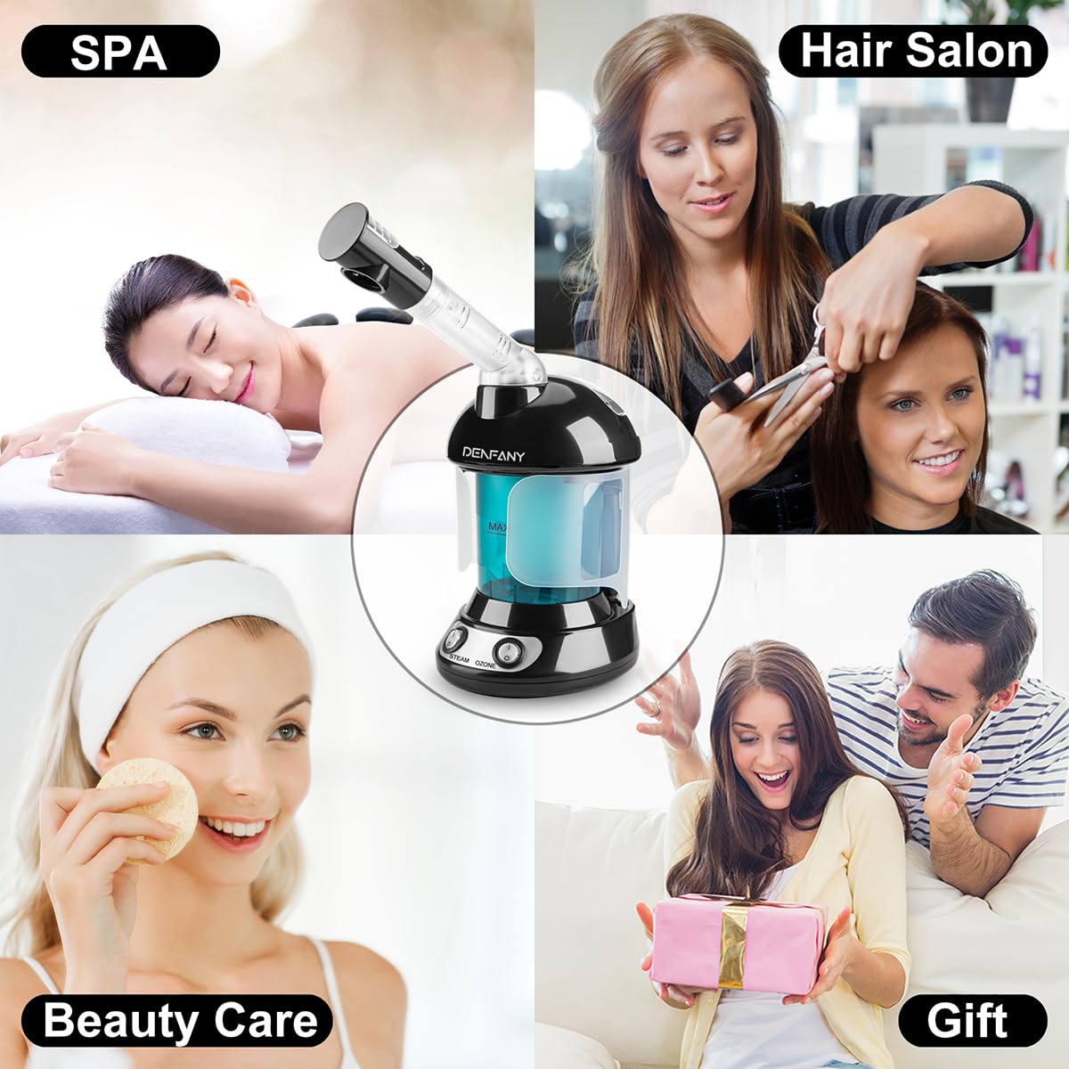 Denfany facial steamer water tank delivers up to 35 minutes of mist
