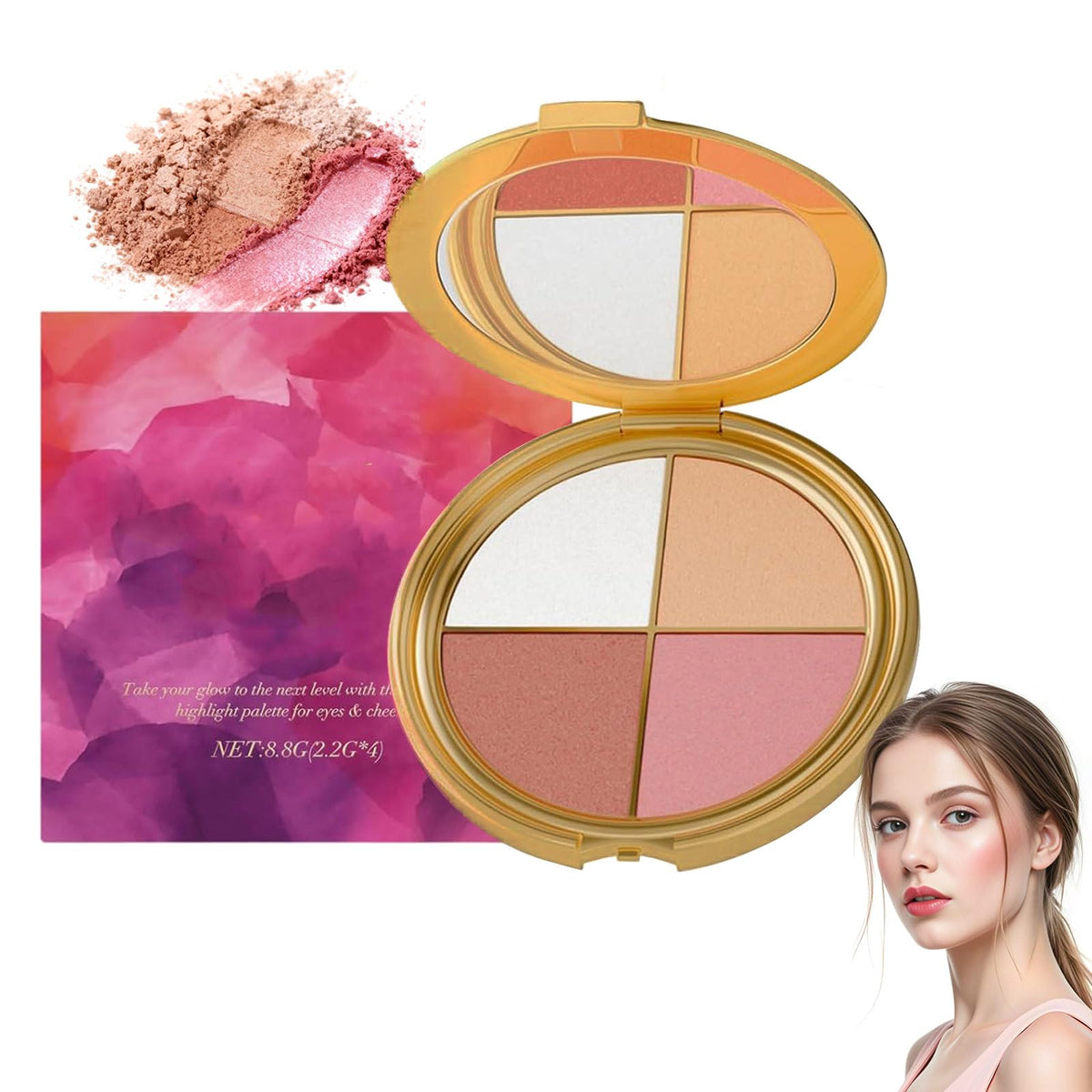 Denir Bonee eye-cheek-palette compact, day-to-night looks