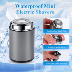 Denir Bonee mini electric shaver blue side view showing compact profile