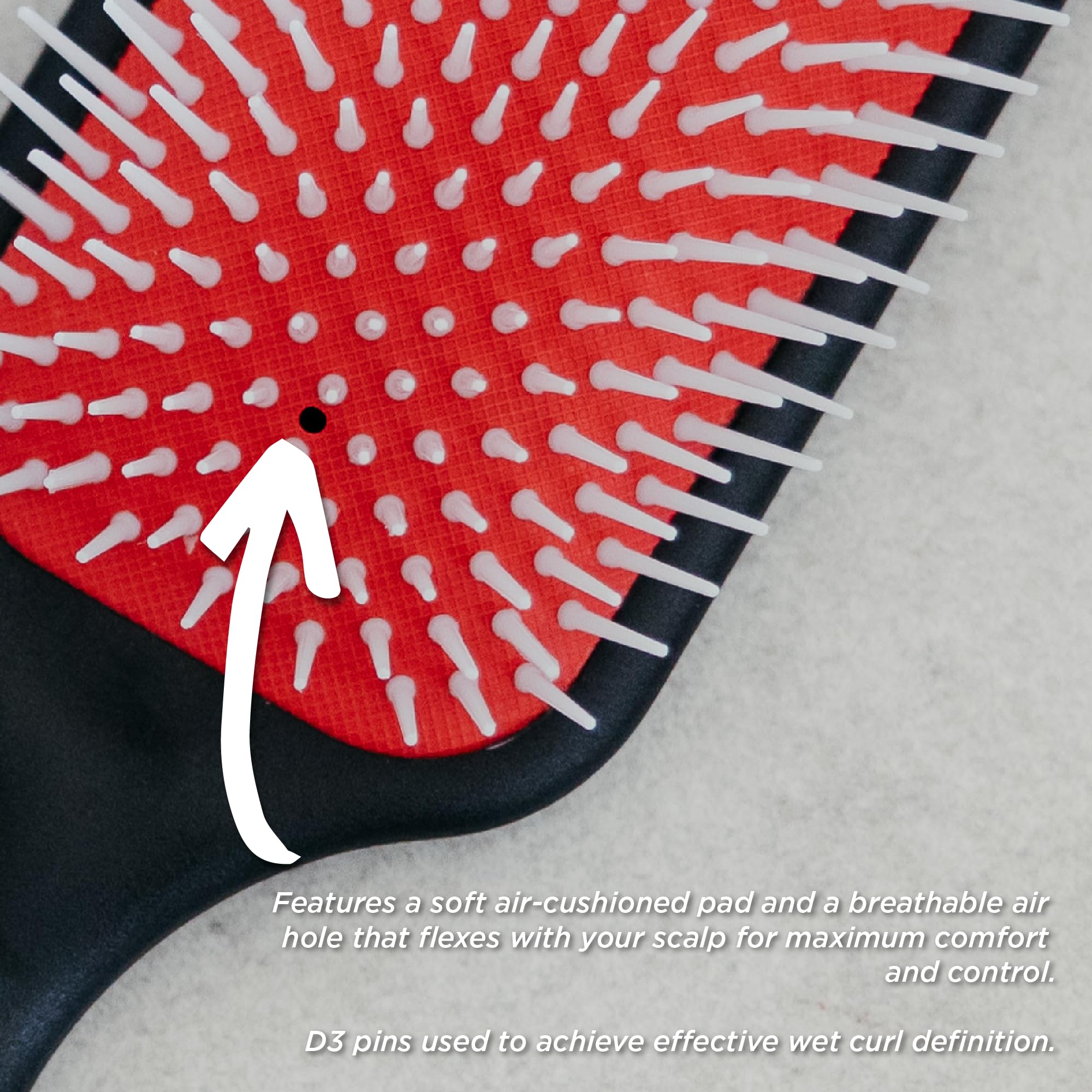 Denman brush curly hair definition creates defined curls with minimal tug.