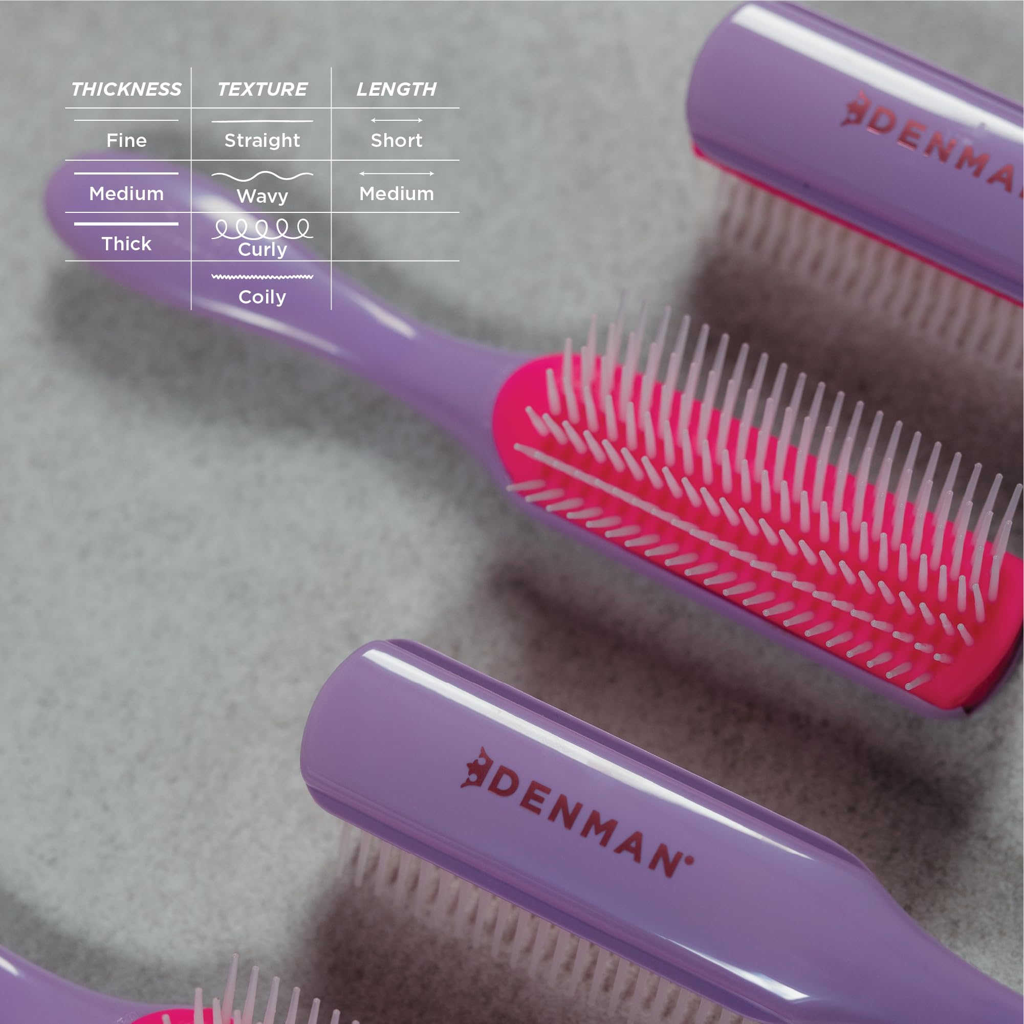 Denman D3 7-row pins define curls on wet hair