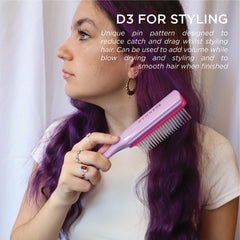 Denman D3 styling during blow-drying for smooth curls