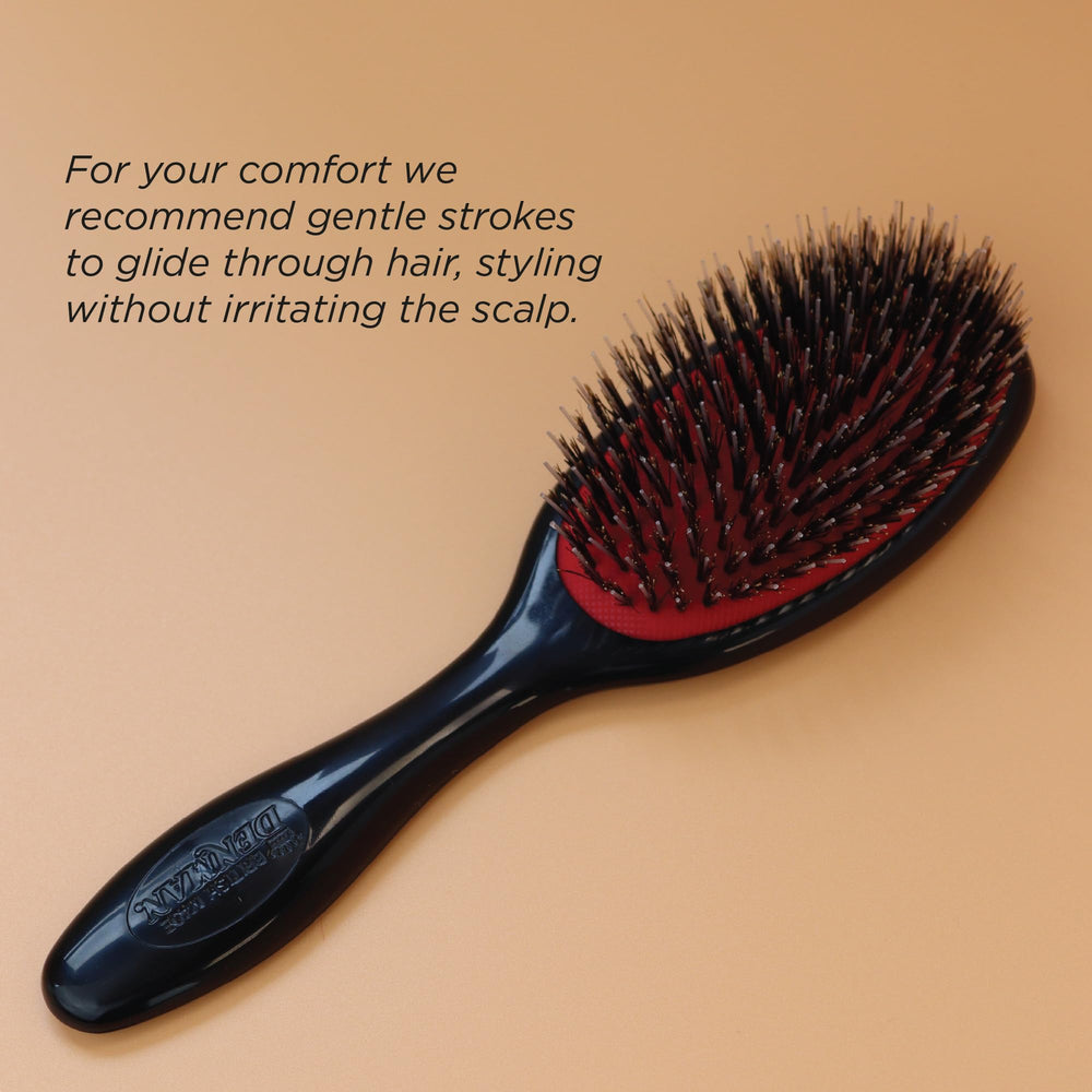 Denman cushion brush small black balanced handle for comfortable all-day styling sessions.