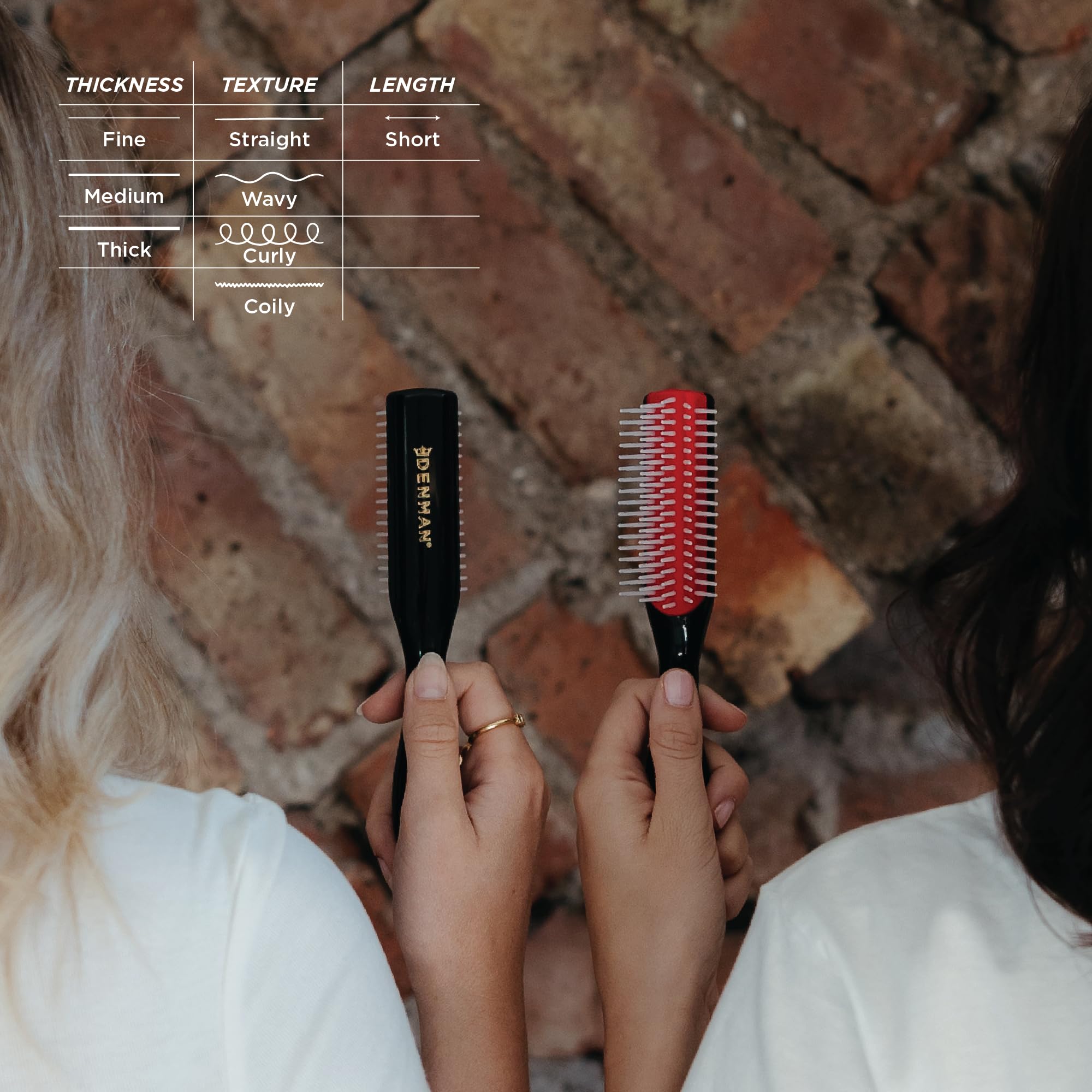 Denman D14 bangs styling with the brush for defined fringe.
