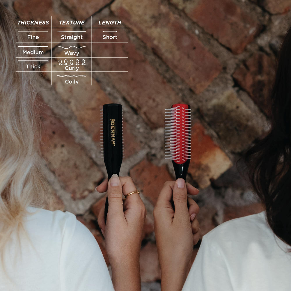 Denman D14 bangs styling with the brush for defined fringe.