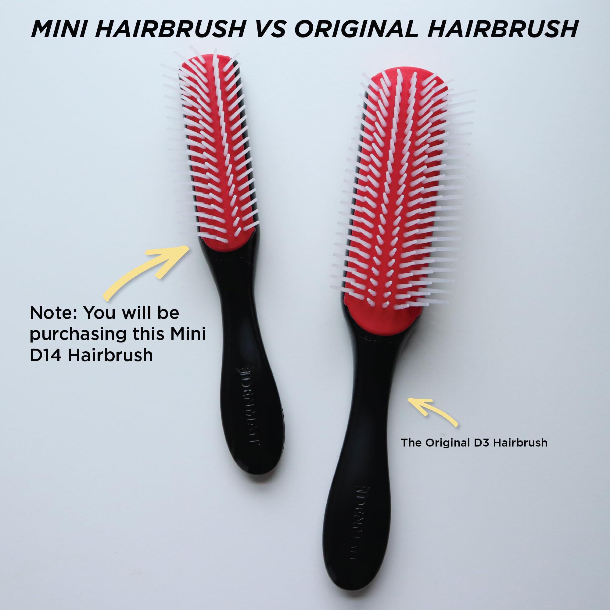 Denman D14 compact brush stored in a drawer for easy access.