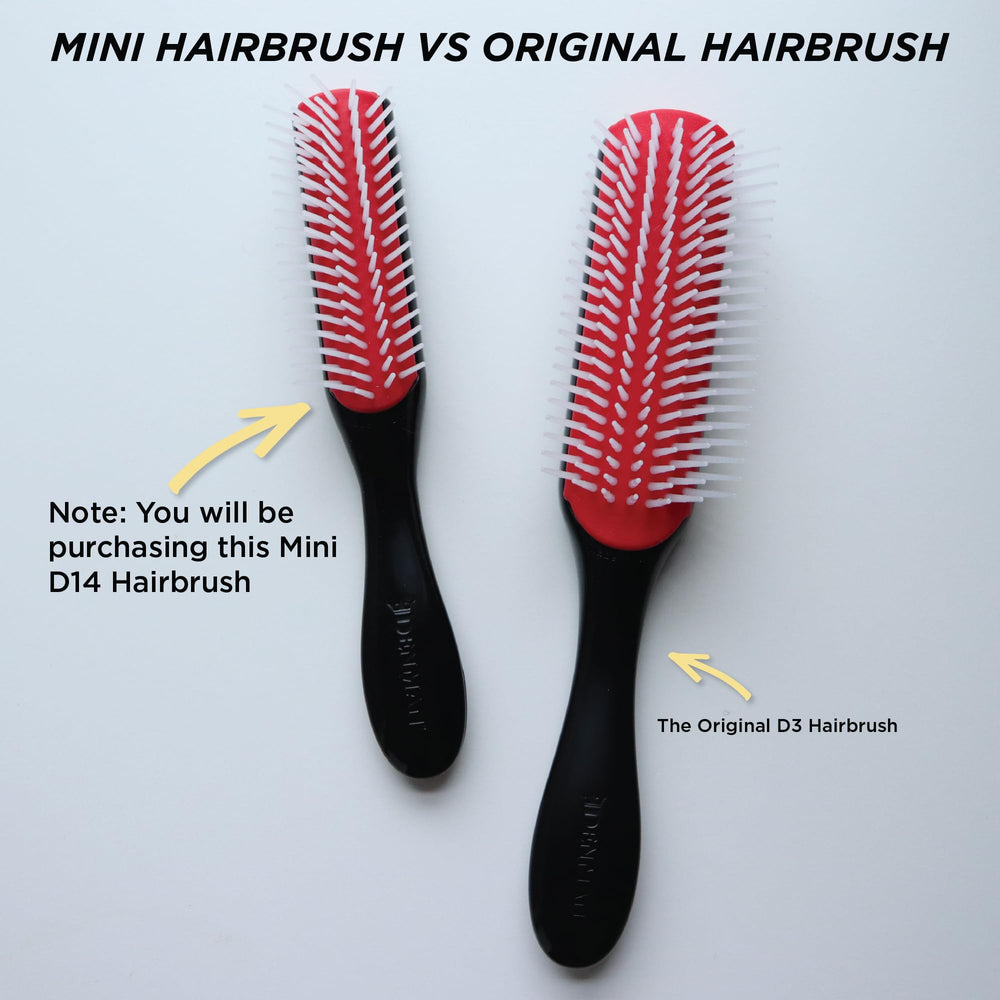 Denman D14 compact brush stored in a drawer for easy access.