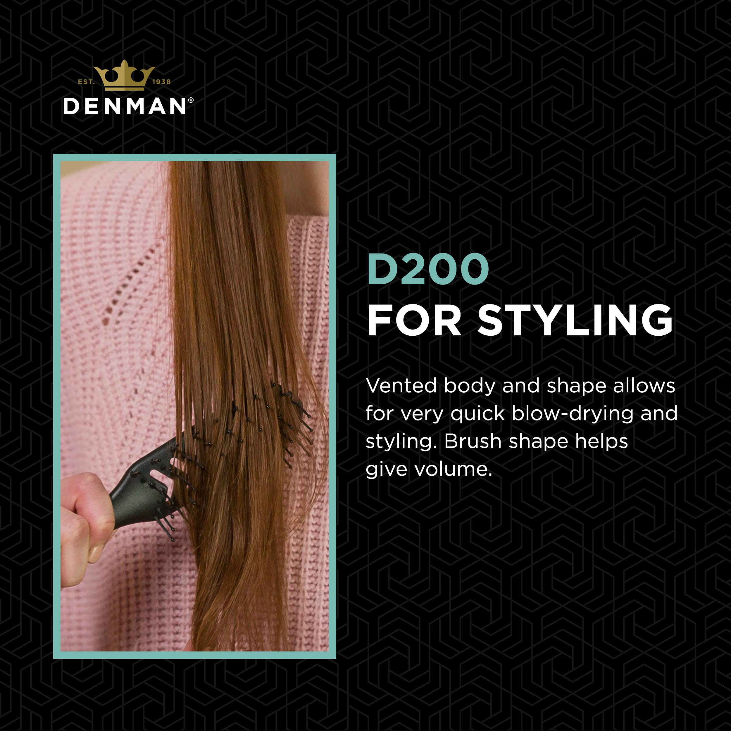 Denman D200 ball-ended pins glide through hair during detangling with minimal snag.