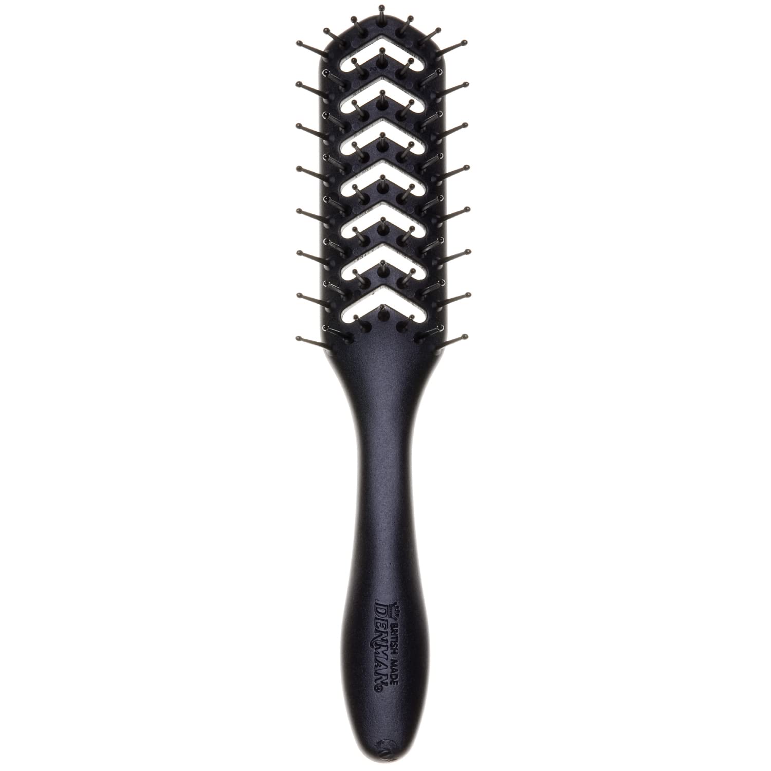 Denman D200 flexible vent brush packshot highlights lightweight design for quick styling and detangling.
