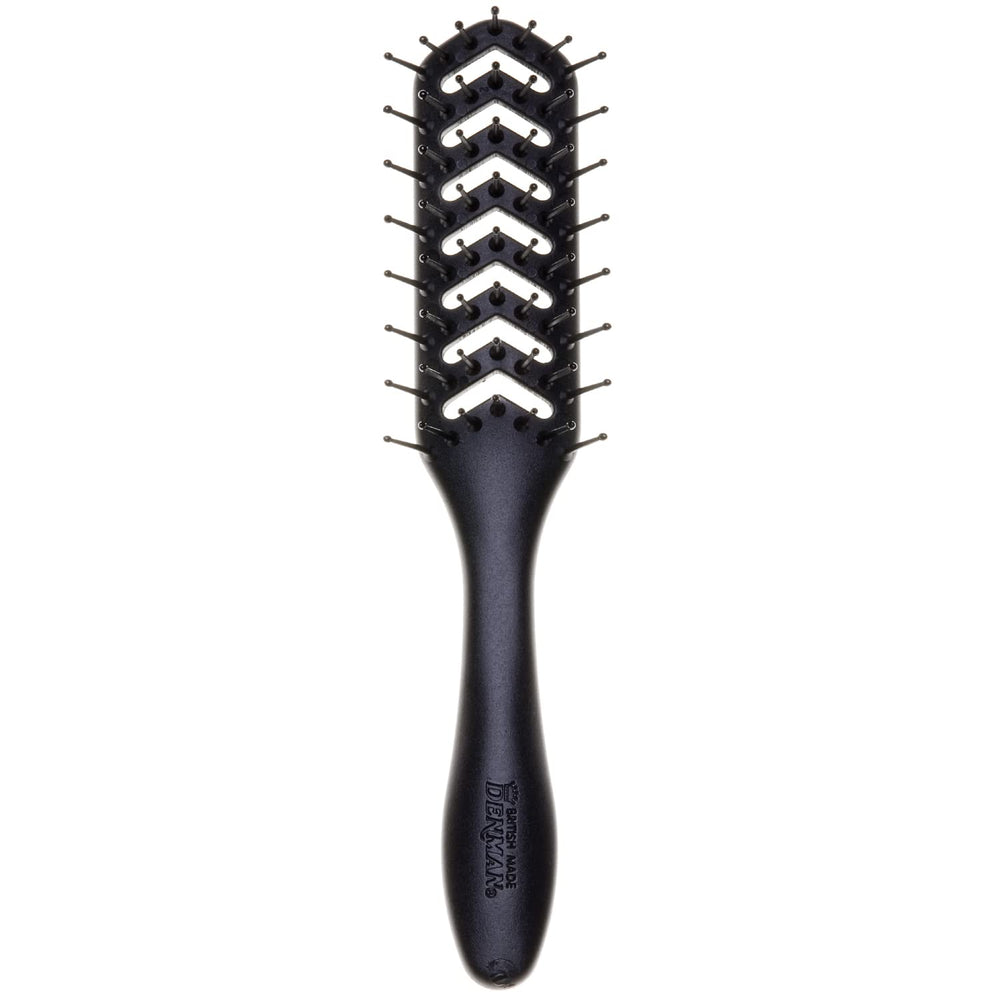 Denman D200 flexible vent brush packshot highlights lightweight design for quick styling and detangling.