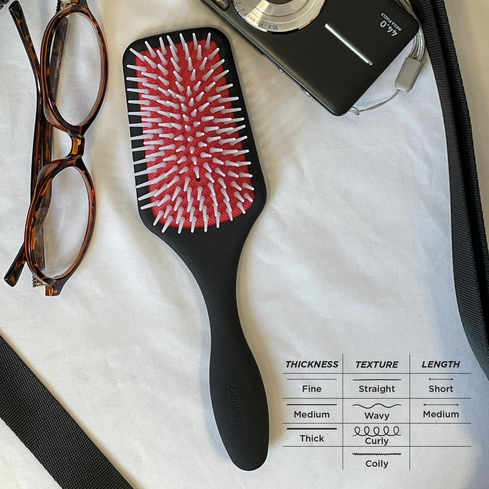 Denman D38 all hair types use-case shows versatility for curly, thick, or straight hair.