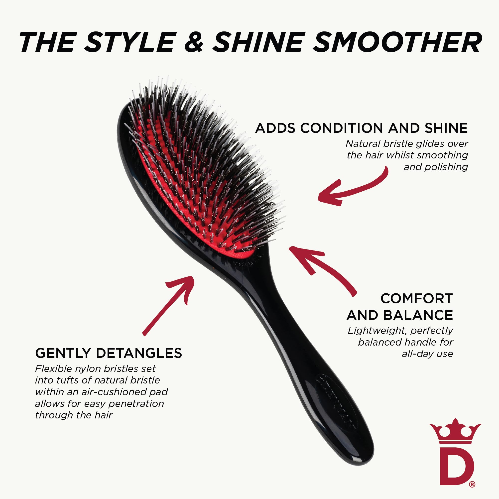 Denman D81M barrel-curls-smoothing captures smoothing through curled sections