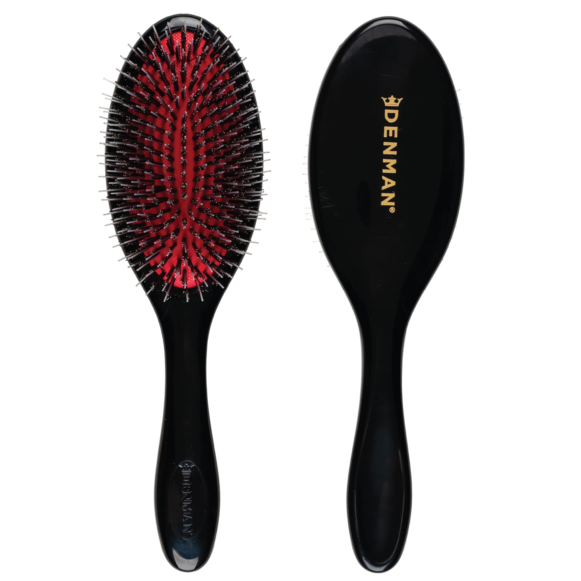 Denman D81M closeup natural-bristle highlights smooth detangling and shine