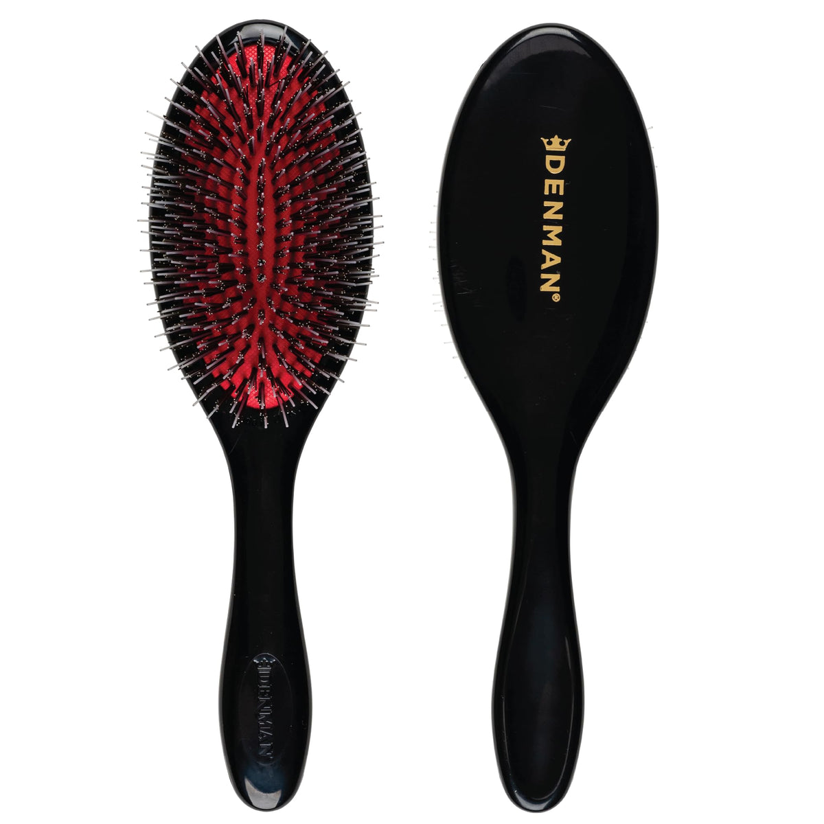 Denman D81M closeup natural-bristle highlights smooth detangling and shine