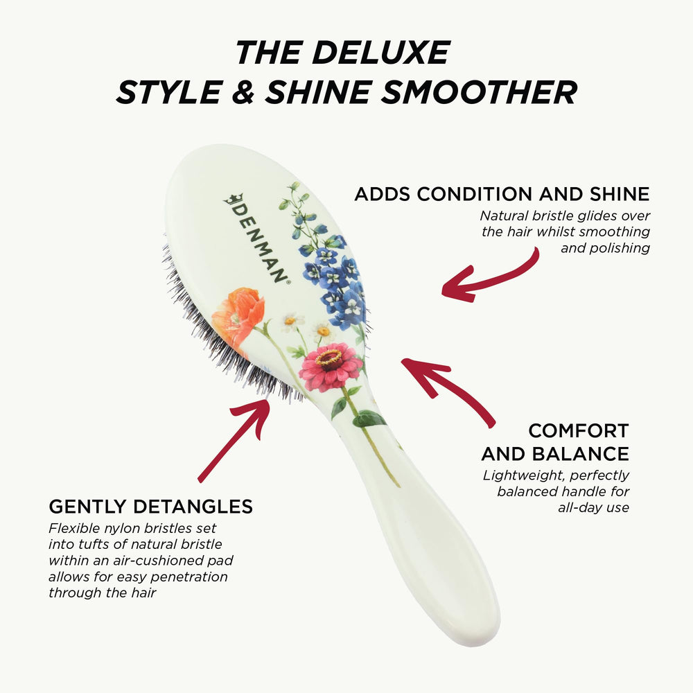 Denman D81M slick-back-styling with natural bristles for sleek looks