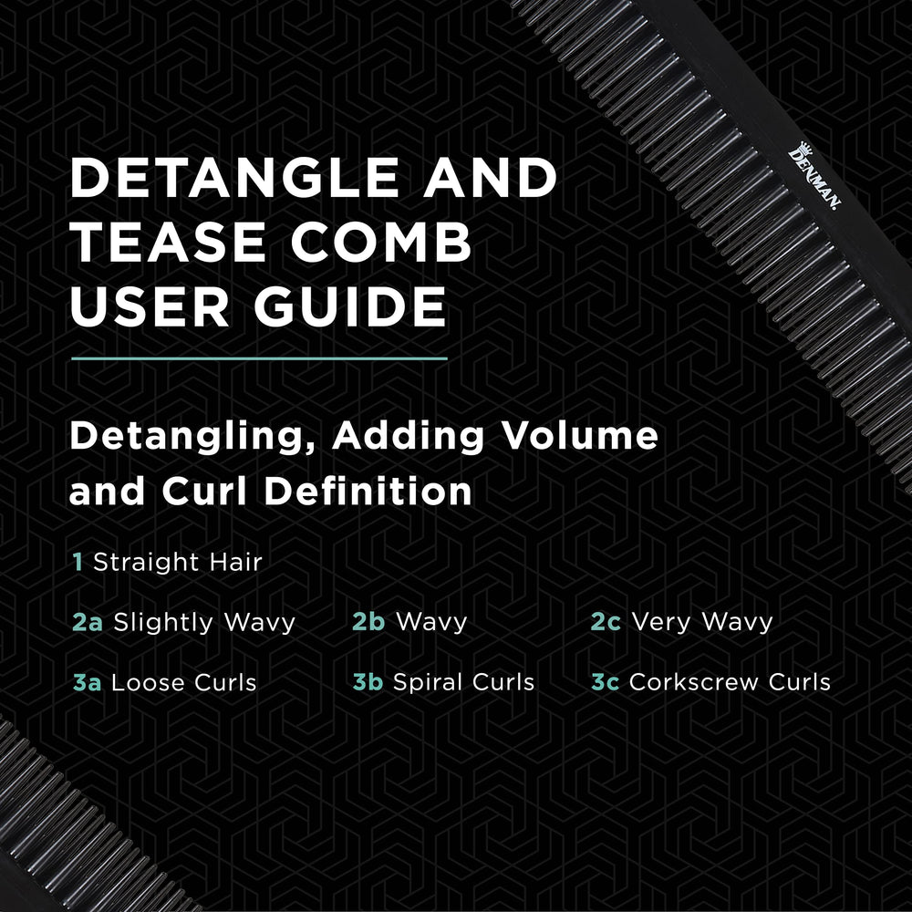 Denman Jack Dean curl volumiser comb enhances 2C-4C curls with definition