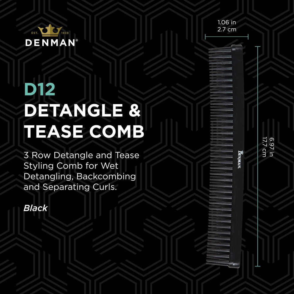 Denman Jack Dean curl volumiser comb used on wet hair for even product distribution