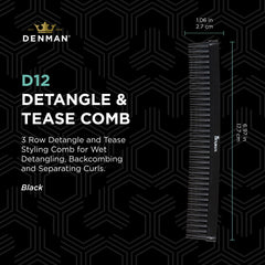 Denman Jack Dean curl volumiser comb used on wet hair for even product distribution
