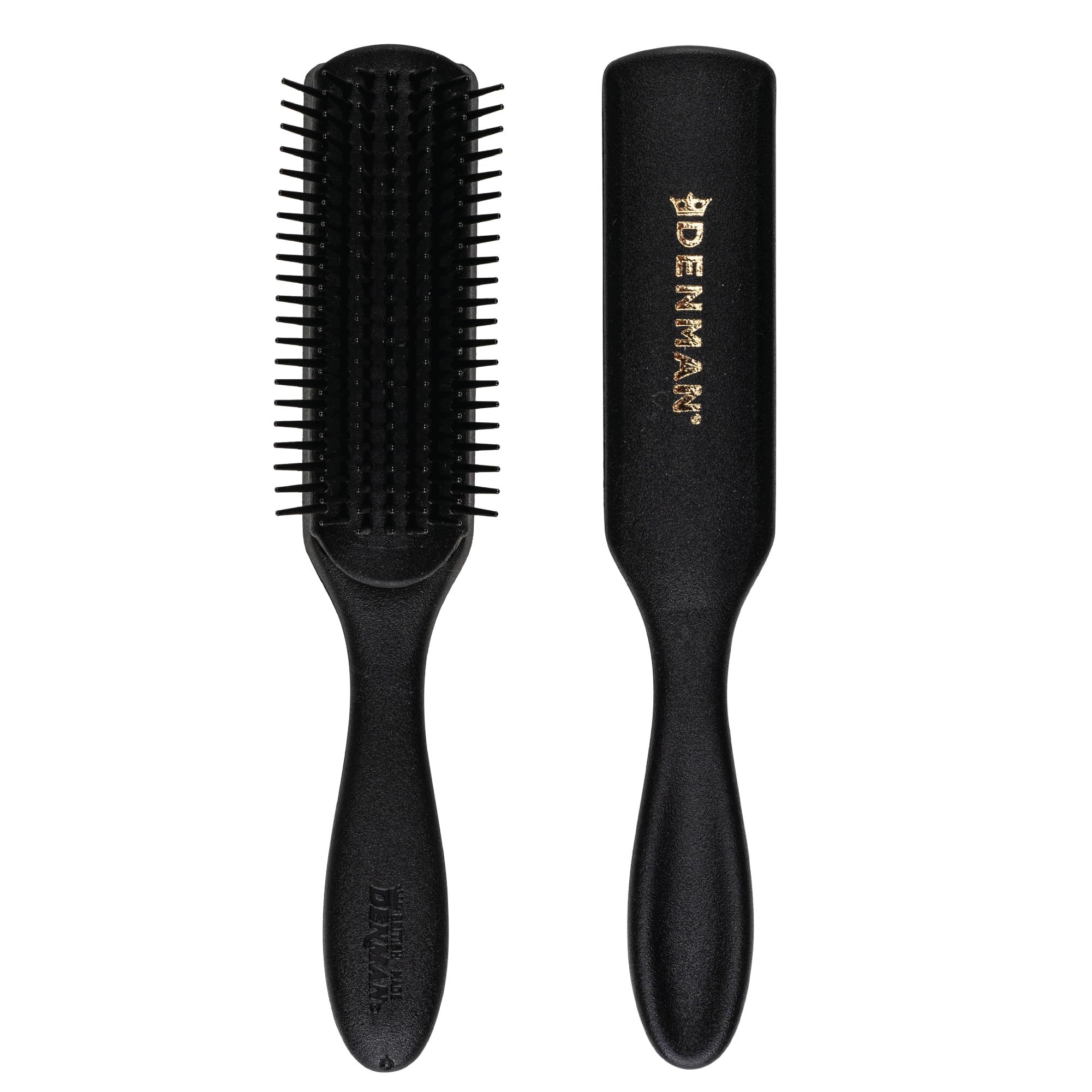 Denman Jack Dean D3 all-black 7-row brush detangles curls smoothly for easier styling