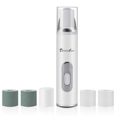 DenniesCare electric nail buffer front view shows portable, handheld design for on-the-go manicures