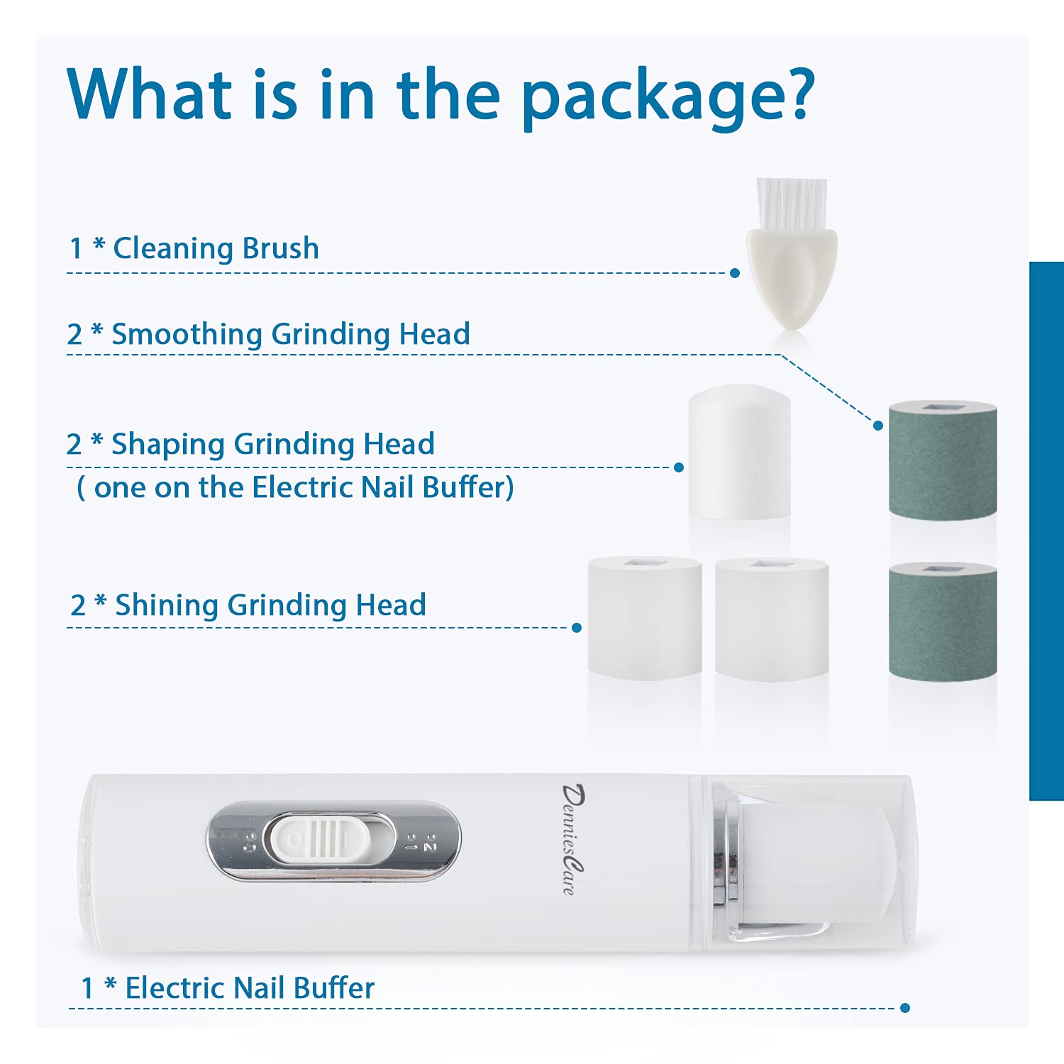 DenniesCare electric nail buffer portable design fits travel manicures