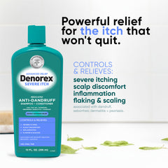 Denorex Advanced Relief menthol splash highlights instant cooling scalp relief