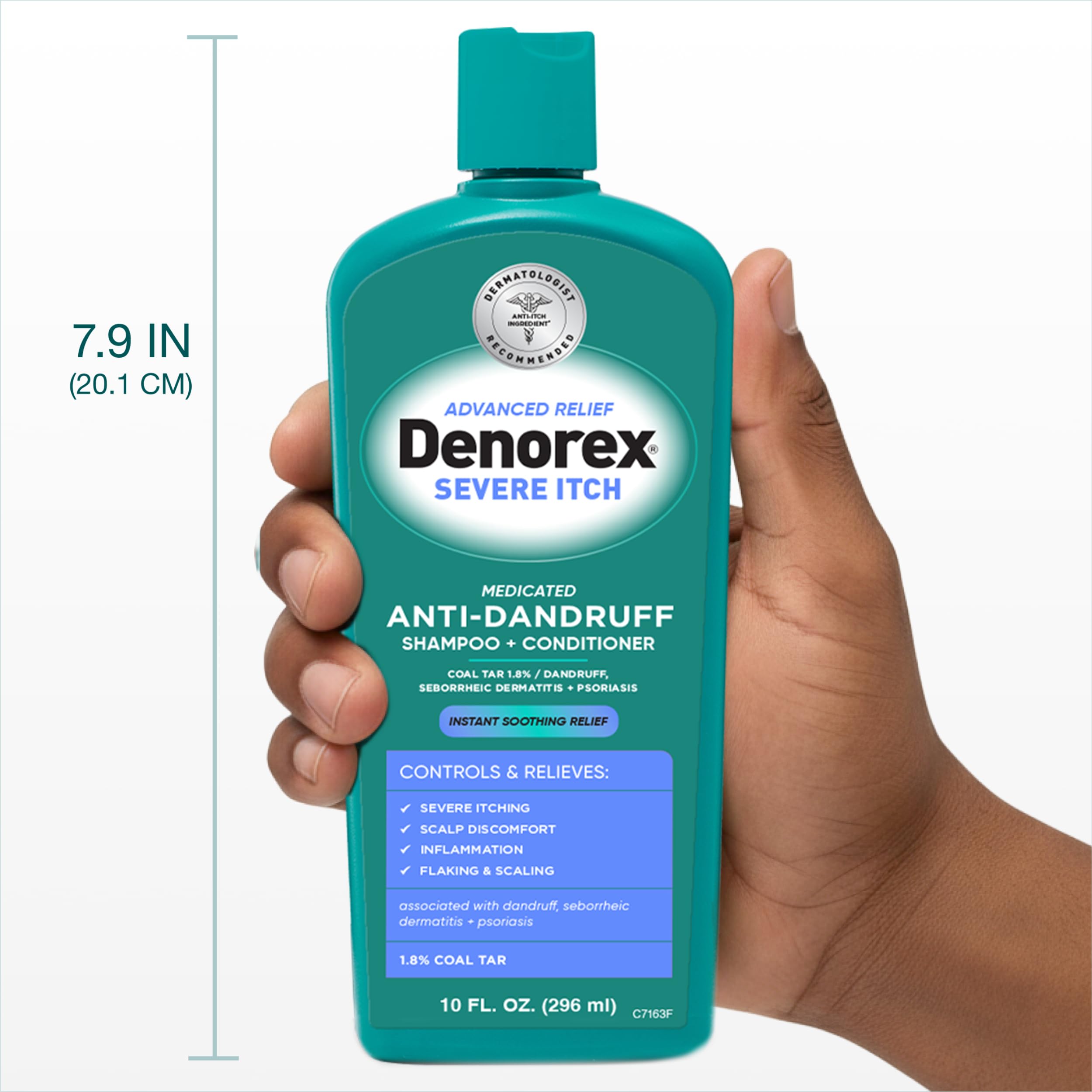 Denorex Advanced Relief shampoo lather demonstrates rich cleansing for hair