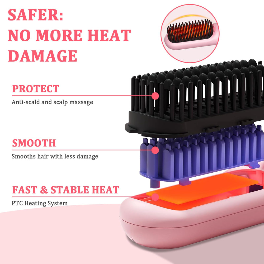 DENTAISyn ceramic teeth reduce frizz and static for smoother hair.