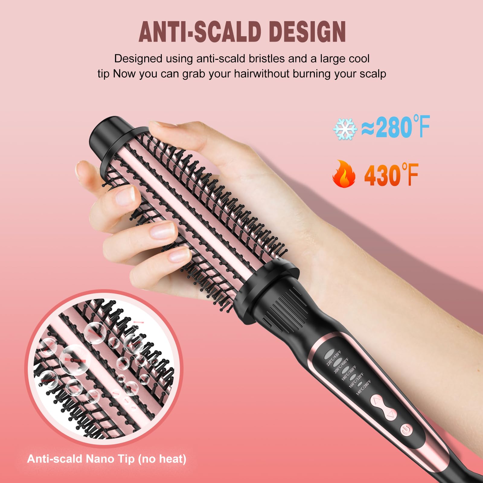 DENVEK Thermal Brush ceramic-barrel detail showing even heat distribution.